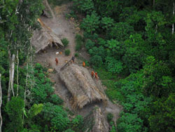 Uncontacted Indians in Brazil seen from the air, May 2008